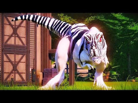 NEW! WHITE TIGER T REX vs Indominus Rex, Spinosaurus, Indoraptor - Jurassic World Evolution