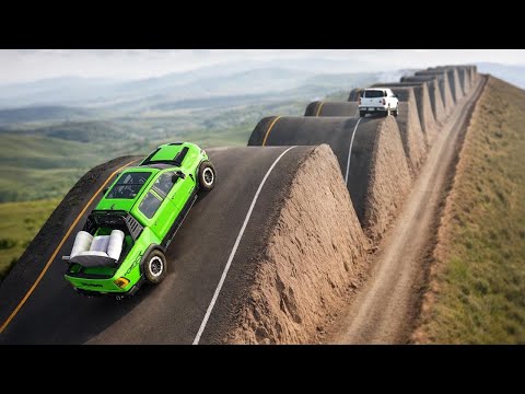 Cars vs Switch Back Road Challenge #4 in BeamNG Drive!