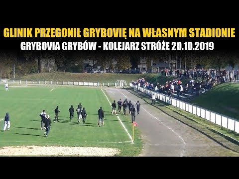 Glinik przegonił miejscowych podczas meczu Grybovia Grybów - Kolejarz Stróże 20.10.2019