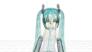 ミクの日記念　ワイヤーフレームから背景がつくまで