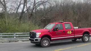 Southbury Utility 12 responding to the scene of a brush fire 4/21/2025