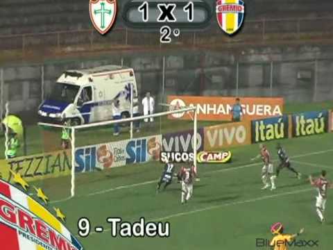 Paulistao 2010 Portuguesa X Gremio Prudente Primeiro Gol do Gremio Prudente Gol do Tadeu.mpg