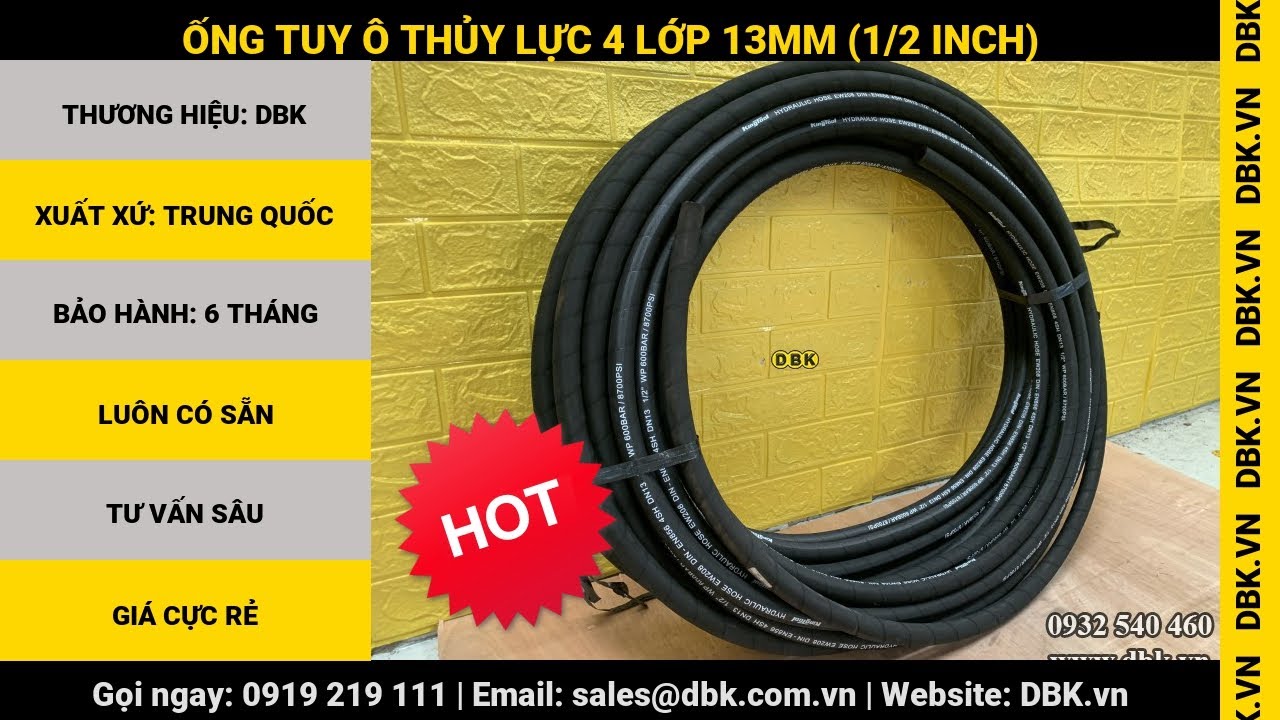 Video Ống tuy ô thủy lực 4 lớp 13mm (1/2 inch) - Ống tuy ô thủy lực 4 lớp 13mm (1/2 inch)