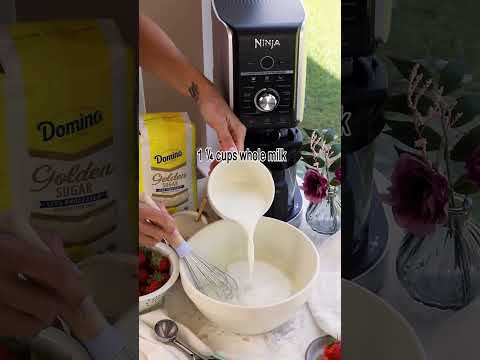 Use Your Ninja Creami to make this homemade Strawberry Cheesecake ice cream recipe by Domino® Sugar