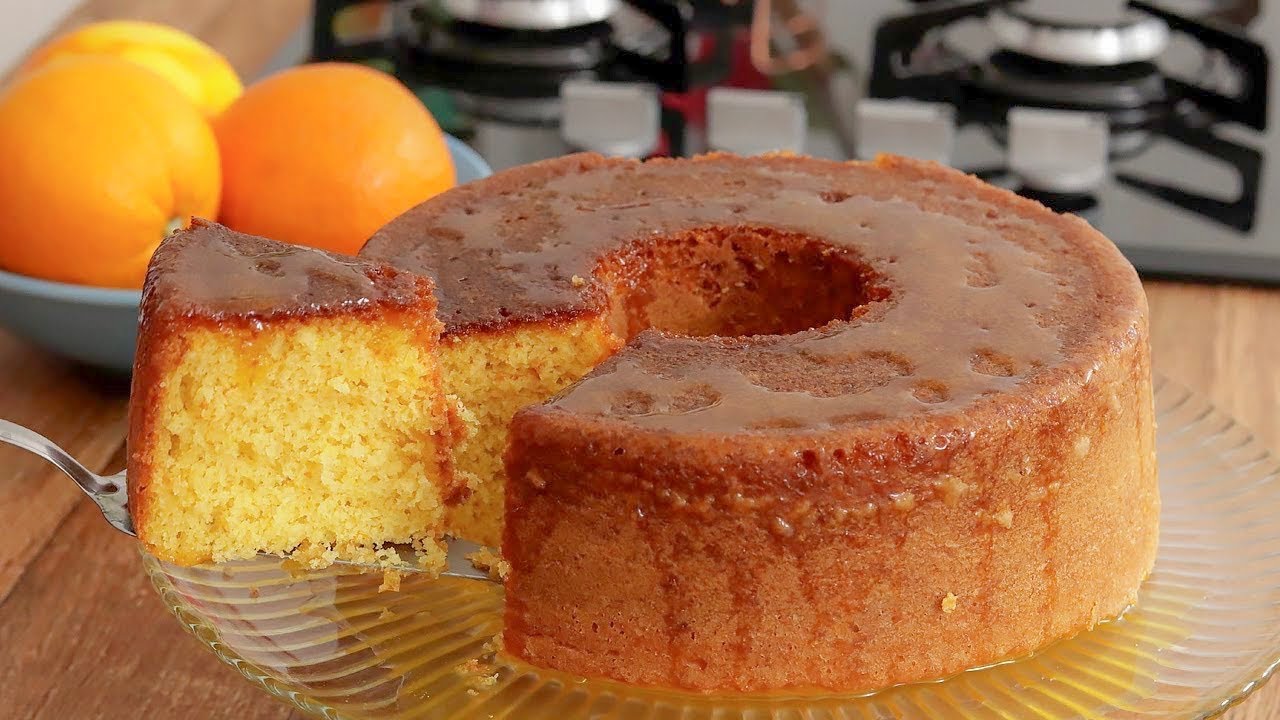 O MELHOR BOLO DE LARANJA COM CALDA | SUPER FÁCIL E FOFINHO | Gabriel Freitas