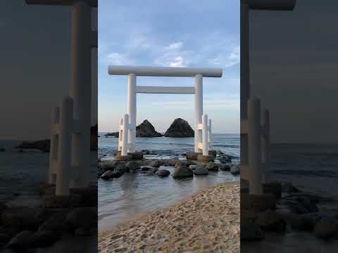 Amazing Shrine 😍⛩ by the beach in Japan 🇯🇵 Couple Stones 🪨