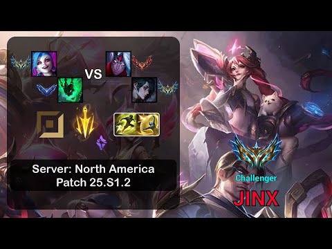 Jinx ADC + Thresh vs Varus + Hwei - NA Challenger - Patch 25.S1.2
