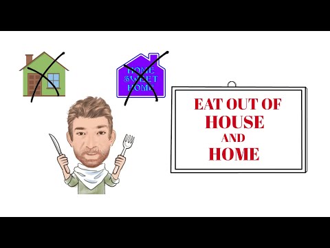 English Tutor Nick P Idioms (519) Eat out of House and Home (Origin) Animated