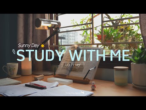 2-HOUR STUDY WITH ME | Relaxing Lo-Fi, Background noise | Pomodoro 50/10 | Sunny Day☀️