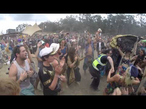 Police Officer losing it at Rainbow Serpent 2015