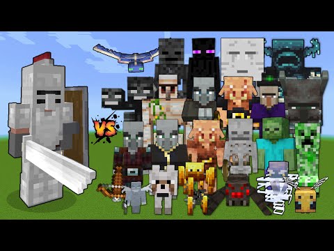 Vikcraft's Villager Guard Captain takes on ALL mobs in Minecraft!