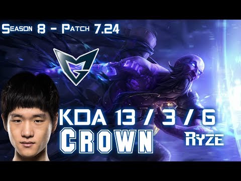SSG Crown RYZE vs AZIR Mid - Patch 7.24 KR Ranked