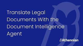 Athennian AI: Translate Legal Documents With the Document Intelligence Agent