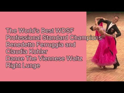 How to dance International Viennese Waltz right lunge with Benedetto and Claudia