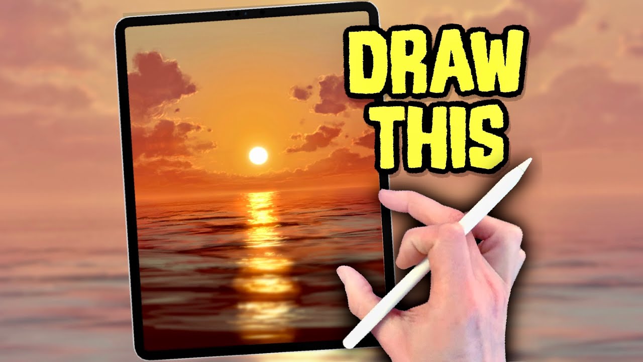 EASY PROCREATE Drawing Tutorial - Sunset Waves