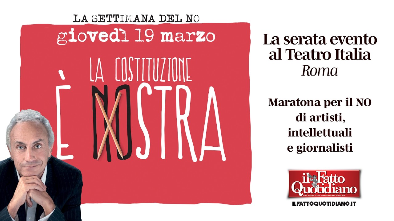 "La Costituzione è nostra". La serata evento con artisti, intellettuali e giornalisti per il No