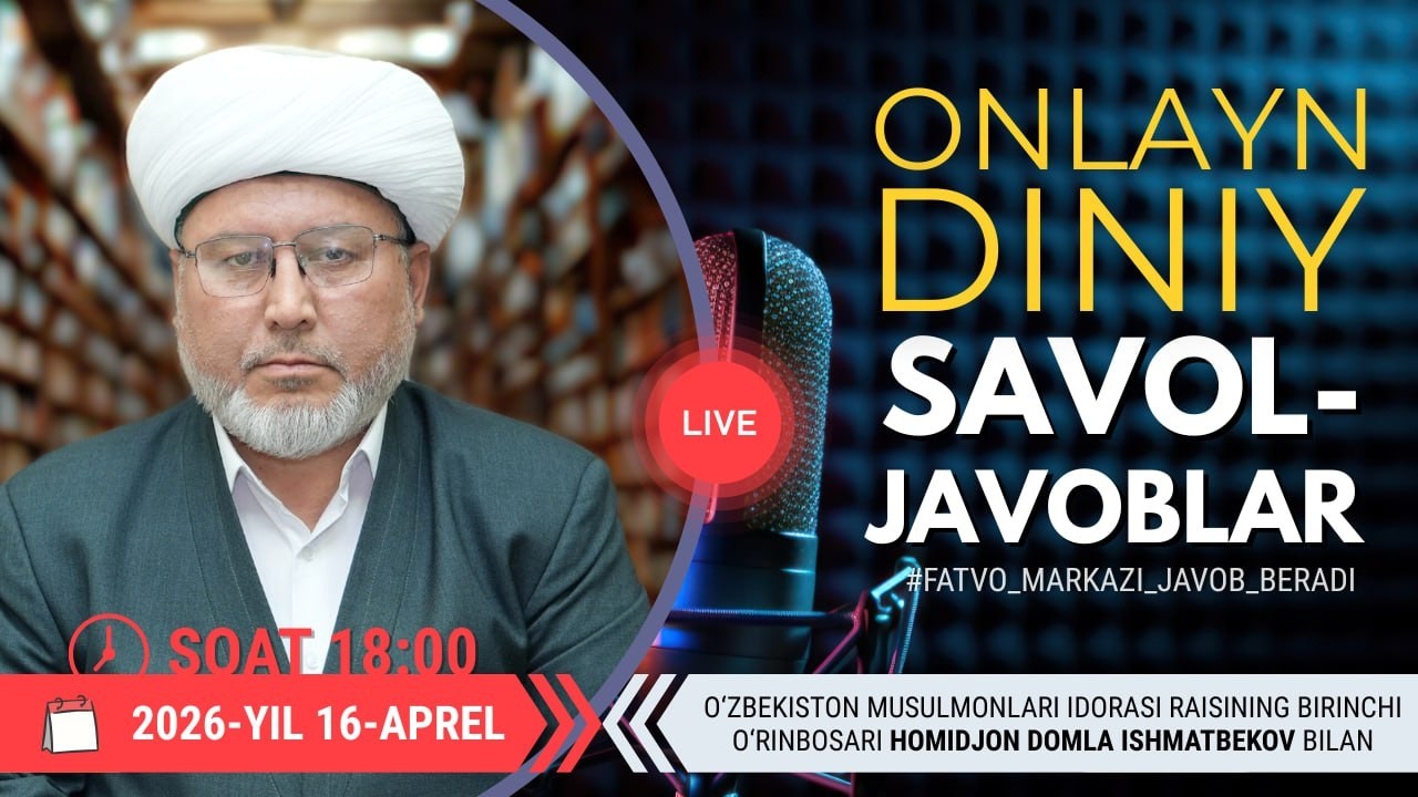 ONLAYN DINIY SAVOL-JAVOBLAR 34-SON 16.04.2026