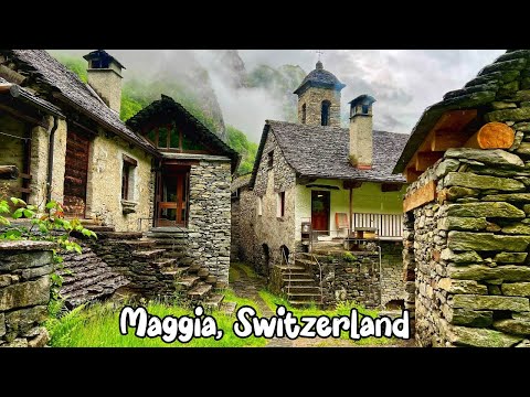 Maggia, Ticino, Switzerland walking tour 4K - A unique beautiful village in Maggia valley