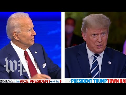 Biden and Trump's dueling town halls in 3 minutes