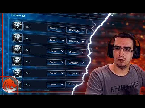 StarCraft 2: Protoss 1 vs 6 Terran Cheater 3 INSANE AI!