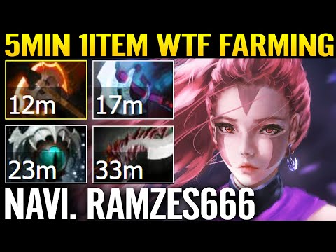 NAVI RAMZES666 [Anti Mage] WTF 5min 1Item Max Speed Farming - 30min Full Items 7.29 Dota 2 Pro Guide