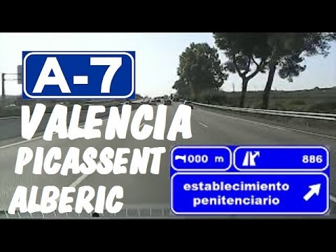 A-7 Valencia , Autovía del Mediterráneo , Tramo: Picassent - Alberic / A-7 Highway , Valencia ,Spain