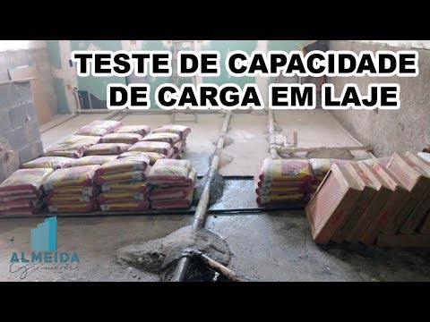 Teste de capacidade de carga em laje de concreto de 33 m²