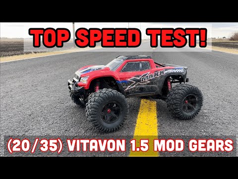 TOP SPEED TEST ~ TRAXXAS XMAXX 8S (20/35) VITAVON 1.5 MOD GEARS!