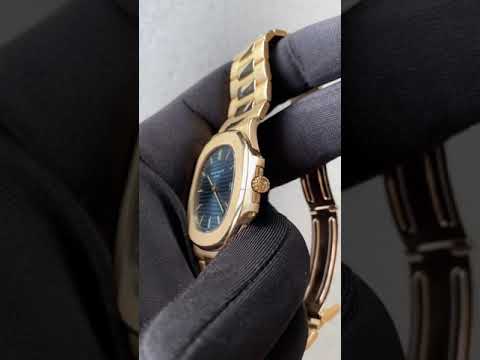 timeXchange PATEK PHILIPPE Nautilus gold full set with rare blue dial & pink gold clasp ref.3700/01J