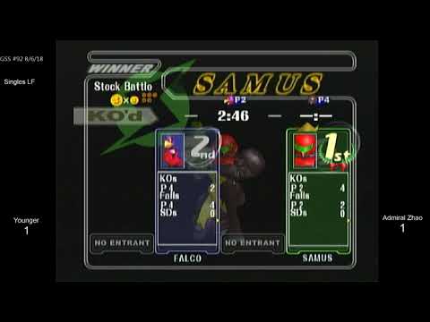 GSS 92 SSBM - Younger (Falco) vs. Admiral Zhao (Samus) - Melee LF