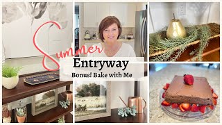 SUMMER 2022 ENTRY TABLE STYLING | SIMPLE ENTRYWAY DECOR IDEAS