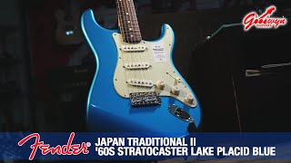 Video thumbnail for Fender Japan Traditional II '60S Stratocaster Lake Placid Blue Made in Japan by Gooswyn Guitars