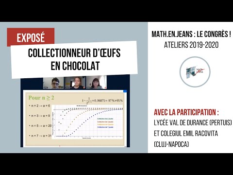 MATh.en.JEANS : Le congrès (2020) - Exposé "Collectionneur d’œufs en chocolat"