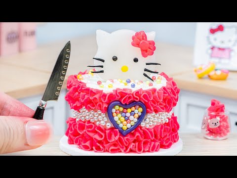 Satisfying Miniature Hello Kitty Strawberry Cake Recipe | Hello Kitty Cake Decorating | Dreamy Cake