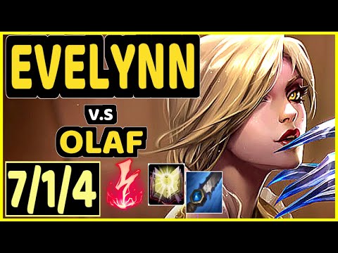 NIGHTBLUE3 (EVELYNN) vs OLAF - 7/1/4 KDA JUNGLE GAMEPLAY - NA Ranked MASTER