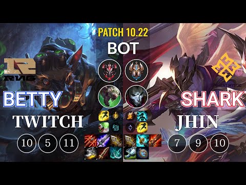 RNG Betty Twitch vs EM Shark Jhin Bot - KR Patch 10.22