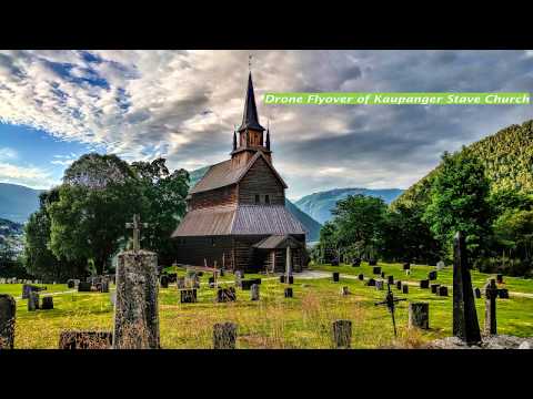Drone Flight over Kaupanger Stave Church