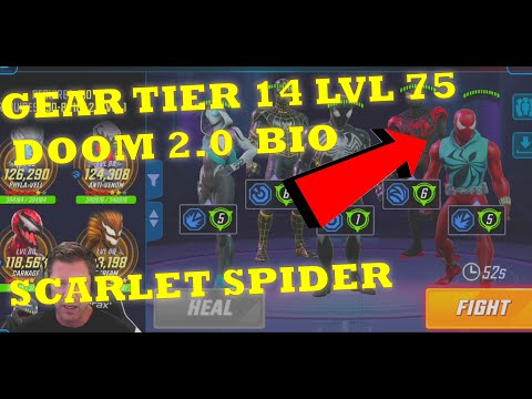 Doom 2 BIO 1st Node with WEB WARRIORS SCARLET SPIDER - MARVEL STRIKE FORCE - MSF