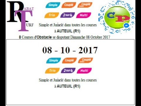 Rabaturf Pronostic/*simple/*jumelé /*08/10/2017 – Auteuil (R1)  |