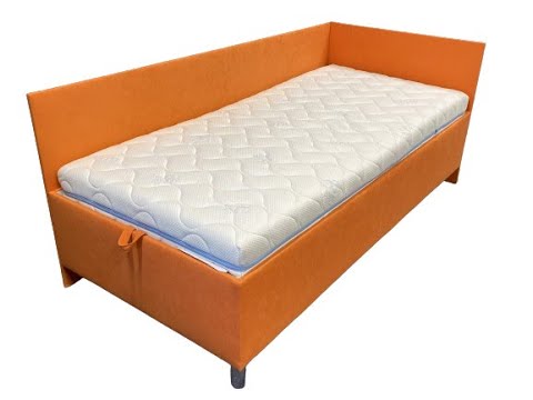 Čalouněná postel s úložným prostorem RYAN 90X200 s čely