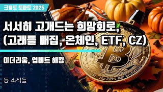  11/28) 서서히 고개드는 희망회로 (고래들 매집, 온체인, ETF, CZ) 이더리움, 업비트 해킹