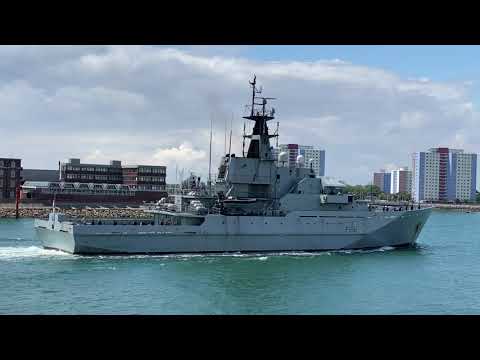 HMS Tyne arrives in Portsmouth