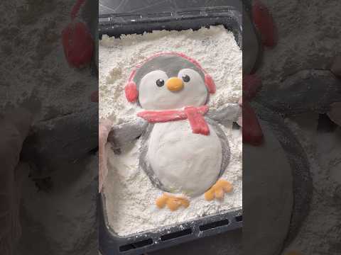 Giant Winter Penguin Marshmallow 🐧❄️✨ #christmas #penguin #cute #christmasshorts #foodart