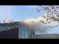 Eerste beelden zeer grote brand uitvaartcentrum Alphen aan den Rijn