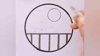 Beautiful circle scenery drawing || Easy circle drawing for beginners #drawing #viralvideo #circle