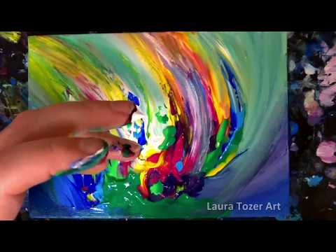 How to create an original colourful abstract painting with only your fingers