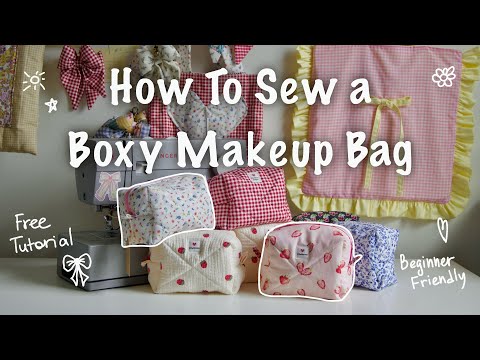 HOW TO SEW QUILTED MAKEUP BAGS 👛🪡 | free tutorial | beginner-friendly DIY⭐️