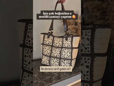 Motif Çanta 🌸 Kore Modeli Çanta 🌸 Pinterest model #knittingbagmodels #orgucanta #motifnasılörülür