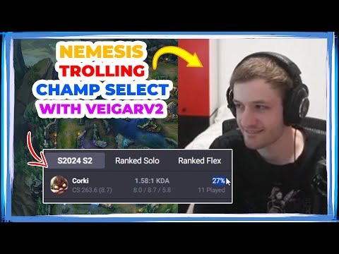 Nemesis TROLLING Champion Select with VeigarV2 Account 👀