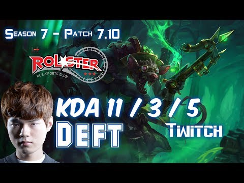 KT Deft TWITCH vs XAYAH ADC - Patch 7.10 KR Ranked